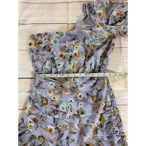 ASTR The Label Women's Lavender Floral One Shoulder Mini Dress - Small - Picture 10 of 14